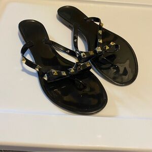 Black Studded Sandals
